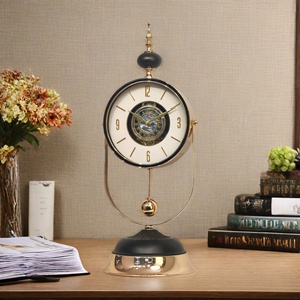 <span class=keywords><strong>Horloge</strong></span> <span class=keywords><strong>de</strong></span> bureau circulaire mécanique <span class=keywords><strong>moderne</strong></span> et luxueuse en métal Armens avec calendrier rétroéclairé pour la décoration <span class=keywords><strong>de</strong></span> la maison, du bureau ou du foyer - Product Image 5