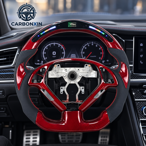 Volant de voiture en cuir noir personnalisable en direct d'usine, avec fibre de carbone forgée bleue, pour Infiniti FX35 G25 G37 Q50 Q60 Q70 350Z - Product Image 4