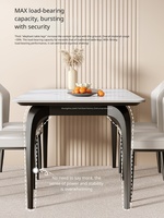 Table à manger en pierre frittée de haute qualité pour 6 personnes, table à manger pour la maison, table à manger de luxe légère de style français pour hôtel, villa, maison d'hôtes