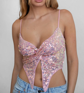 Set di <span class=keywords><strong>paillettes</strong></span> glitterate da donna gonne <span class=keywords><strong>Top</strong></span> vestito Sexy brillante estate tinta unita Bling <span class=keywords><strong>Top</strong></span> tailleur per Party Club Date Night - Product Image 1