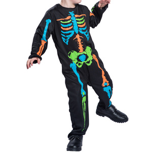 Disfraces de Halloween Unisex Niños Colorido Calavera Esqueleto Tema Fiesta Vestir Actividades escolares Disfraces de Cosplay - Product Image 2