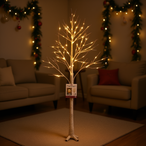 Rama de Abedul Artificial Iluminada, Elemento Decorativo con 8 Modos de Luz LED Blanca Cálida, Decoración para el Hogar, Navidad, Iluminación Interior - Product Image 2