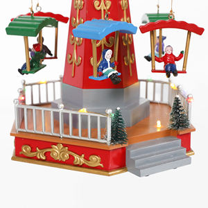 Vente chaude Décorations De Carnaval De Noël Musical Lumière LED Para Drop Parachutes En Plastique Se Déplacer vers le haut et vers le bas Décorations De Village - Product Image 5