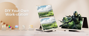 S6可拆卸三屏扩展显示器15.6英寸IPS FHD 1080P，带扬声器IPS FHD 1080P，适用于笔记本电脑扩展显示器 - Product Image 2