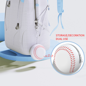 Custom Gift Craft Basketball Baseball Pattern Keychains <b>Bag</b> Pendant Silicone Football Coin Purse Keychain - Product Image 1