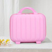 Valise portable en PP de 14 pouces, motif dessin animé 3D, multifonctionnelle, grande trousse de rangement pour maquillage, boîte cadeau, étui citrouille, fermeture éclair, résistante à l'eau