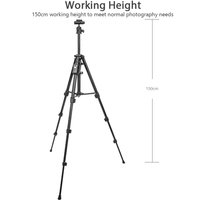 YUNTENG 6109 Nouvelle Arrivée Support Trépied Universel pour Téléphone Portable et Diffusion en Direct avec Prise de Vue Plongeante pour Appareil Photo