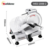 Trancheuse à viande commerciale semi-automatique Welldone de 8 pouces, machine électrique en acier inoxydable pour trancher le jambon, le fromage, équipement de cuisine