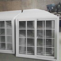 Fenêtre coulissante à simple vitrage en profilé PVC UPVC avec design de grille décorative pour fenêtres de maison