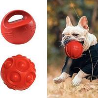Balle à mâcher indestructible pour chien en caoutchouc rouge TPR, jouet interactif flottant résistant aux morsures pour l'entraînement aquatique et le nettoyage des dents molaires
