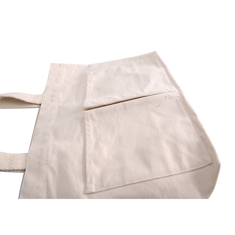 Wholesale custom logo printed eco reusable canvas tote bag with pockets