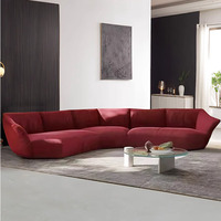 Sofá de Estilo Italiano Minimalista y Moderno para Sala de Estar o Villa, con Forma Irregular, Sofá para Recepción/Área de Descanso