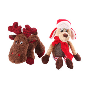 Produttore all'ingrosso eco-friendly Cartoon Pet <span class=keywords><strong>Unbreakable</strong></span> alk giocattoli di natale che masticano Squeaky cane interattivo peluche - Product Image 2