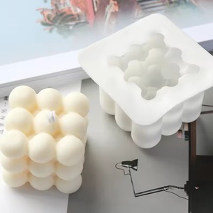 Molde de silicona 3D con forma de cubo, bola, postre, pastel, chocolate, burbuja, de grado alimenticio, para hacer velas de cera de soja, jabón y adornos caseros - Product Image 2