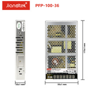 Module d'alimentation pour bande LED Jiangtek PFP-100 100W 12V 24V 36V 48V, convertisseur AC/DC ultra-plat 30mm, haute fiabilité, PFC, sans ventilateur