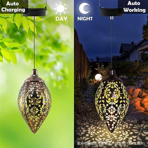 Lampada da Giardino Decorativa a Energia Solare, Luce Pendente in Ferro Battuto a Forma di <span class=keywords><strong>Margherita</strong></span>, Lampada LED per Proiezione su Recinzioni e Prati, Illuminazione a Risparmio Energetico - Product Image 3