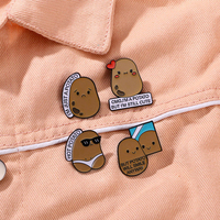 Vente en gros usine : Épingles en émail et badges de revers en métal, motifs pommes de terre mignonnes et aliments amusants, en vrac, en stock, broches cadeaux pour vêtements et sacs à dos