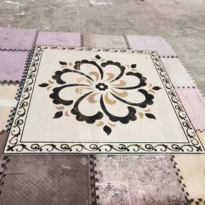 Cuchillo de agua de diseño moderno de alta calidad para <span class=keywords><strong>parquet</strong></span>, piedra Natural, rectángulo, medallón de chorro de agua, medallón de suelo de mármol, losa grande - Product Image 4