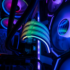 <span class=keywords><strong>PC</strong></span> RGB Cable ARGB Extensión Cable con funda Fuente de alimentación personalizada Cable RGB trenzado para caja de juegos de computadora - Product Image 5