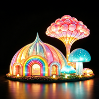 Regenbogen-Pilzschloss-Laternen Wunderland Dekorative Beleuchtung für Einkaufsstraßen, Parks, Plätze und Veranstaltungsorte