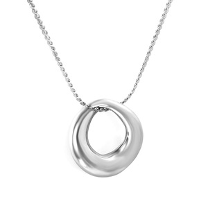 Collar con colgante geométrico, diseño de círculo irregular dorado, uso diario - Product Image 4