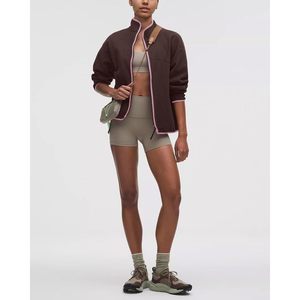 FOXA Chaqueta de lana para mujer con cuello alto y manga larga, abrigo con cremallera, ropa exterior suave y cálida para otoño e invierno con bolsillos - Product Image 3