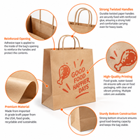 Sacs en papier blancs personnalisés en gros avec logo pour l'emballage alimentaire à emporter des restaurants – Sacs en papier sur mesure