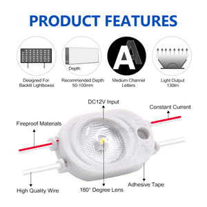 Module LED SMD2835 avec options 1, 2, 3 ou 4 LED, DC12V 24V, Modules LED étanches IP67 pour enseignes lumineuses et caissons lumineux - Product Image 4