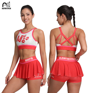 Customized Cheer Practice Wear, Crop Top Cheer Uniform Cheerleading Outfit - Product Image 6