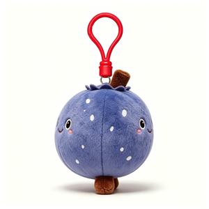 Blueberry Plush, Fruit Keychain Charm, <b>Cute</b> Plush Keyring, Berry Plush Gift - Product Image 2