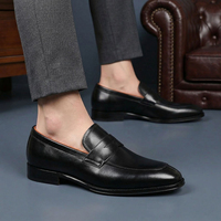 Mocassins décontractés pour hommes en cuir de veau imperméables à enfiler, chaussures habillées formelles de haute qualité pour grossistes en ligne