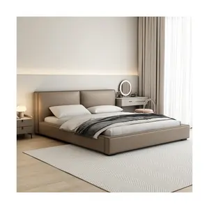 Camas luxuosas cama moderna estofada do projeto do couro cama king size queen size tatlin macia cama king size luxuosa