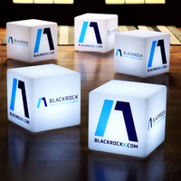 Cubo Luminoso Personalizzabile con Logo, Insegna LED Pubblicitaria 16RGB, Lampada Solare da Esterno Impermeabile IP65