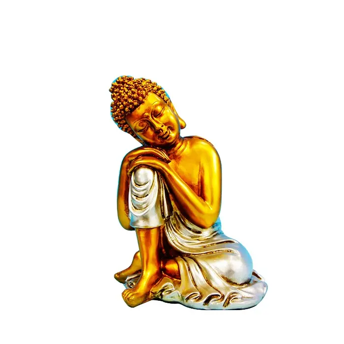 Resin Sitting Buddha Painting Religious Statues