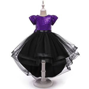 Estilo europeo manga corta lentejuelas princesa vestidos de niña grande dulce niñas gran arco vestidos de cumpleaños gracia niña vestido de novia - Product Image 6