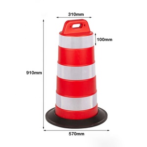 Road <span class=keywords><strong>Crash</strong></span> Block Drump Ahorra espacio de almacenamiento Apilable Reflectante 100cm PE Barril de Seguridad de Tráfico Barrera de tambor de tráfico - Product Image 1