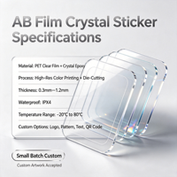 Étiquettes en cristal gravées sur mesure, étiquettes en cristal à transfert personnalisées, film AB