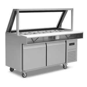Équipement de cuisine commerciale, table de travail en acier inoxydable avec congélateur, refroidisseur de table, table de préparation pour sandwichs, pizzas, réfrigérateur - Product Image 2