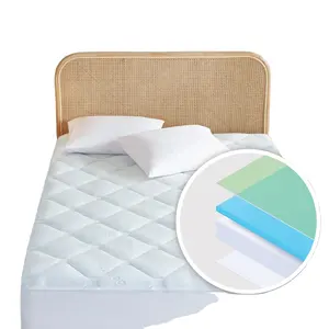 ที่นอนเมมโมรี่โฟมขนาด 3 ซม. เตียงคู่ท็อปเปอร์, แผ่นรองที่นอนพร้อมฝาไม้ไผ่นุ่มพร้อมช่องลึกพิเศษ, ระบายอากาศได้ดี Skin-F