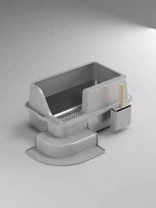 OEM <span class=keywords><strong>Cat</strong></span> Litter Box com 20L Capacidade Aço Inoxidável Semi-Fechado Bacia Removível Fácil Limpo Recurso Fornecedor Direto - Product Image 5