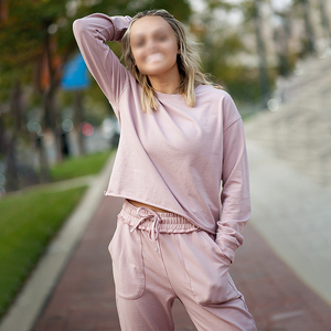 2025 nouveautés femmes Logo personnalisé toile survêtements motif solide Style décontracté Offre Spéciale hiver vêtements usine en gros - Product Image 6