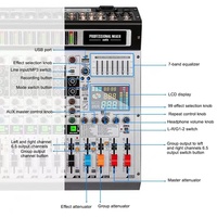 Console de mixage audio professionnelle 8 canaux MK8 avec 99 effets numériques DSP pour DJ, spectacles sur scène et systèmes de sonorisation