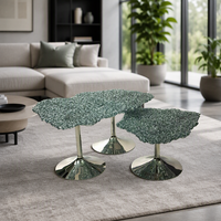 Table d'appoint Cloud Nesting de luxe italienne, plateau en polycarbonate, base en acier, style minimaliste moderne, table basse décorative