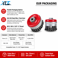 Factory Direct Supply 75mm Chinese Grinder Twisted Wire Brush Polishing for Angle Grinder Weld Cleaning Rust Paint Removal OEM