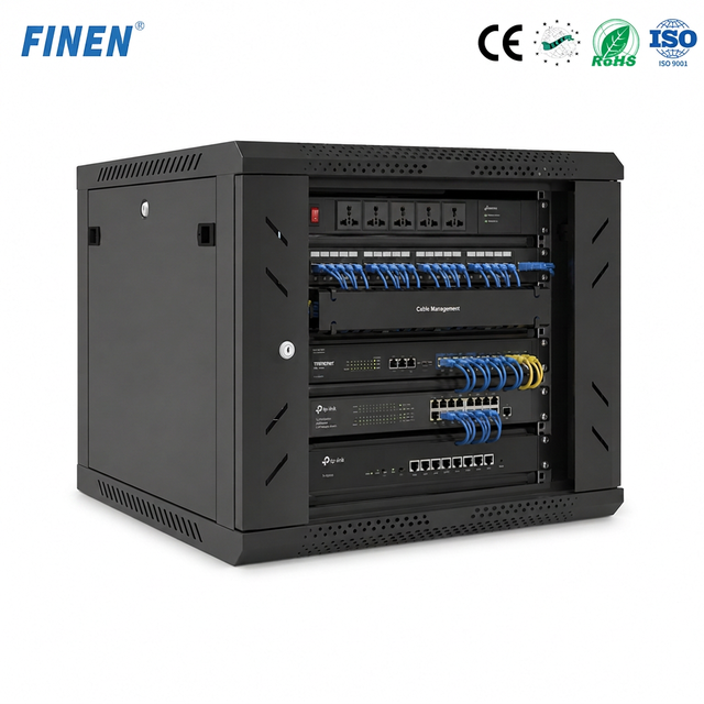 FINEN  Network Cabinet Data Center 19 Inch Wall-mounted Standard Network Cabinets SPCC Cold-rolled Steel