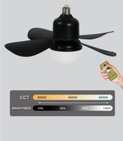 Ventilateur de plafond 16.5 "avec lumière LED Dimmable 4 pales E27 Ampoule ABS Corps de lampe Télécommande Interrupteur Économie d'énergie pour la cuisine
