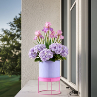 Décor de jardin moderne extérieur intérieur maison empilable fer enduit de poudre supports de plantes écologiques assortis jardinières ensembles de pots de fleurs