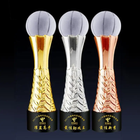 Vente en gros Trophées de football, de basket-ball, de tennis, de golf et de volley-ball K9 en verre cristal avec base noire