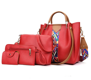 4 Bolsos de Mano de Piel Sintética para Mujer, Bolsos de Hombro de Moda con Tres Correas, Cierre de Cremallera, Bolso Casual Femenino - Product Image 2