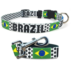 Conjunto de Correa y <span class=keywords><strong>Collar</strong></span> de Nailon Suave para Perro, Diseño de Fútbol, Correas Resistentes de Lujo para Mascotas, Correa para Perro con Logotipo Personalizado - Product Image 1